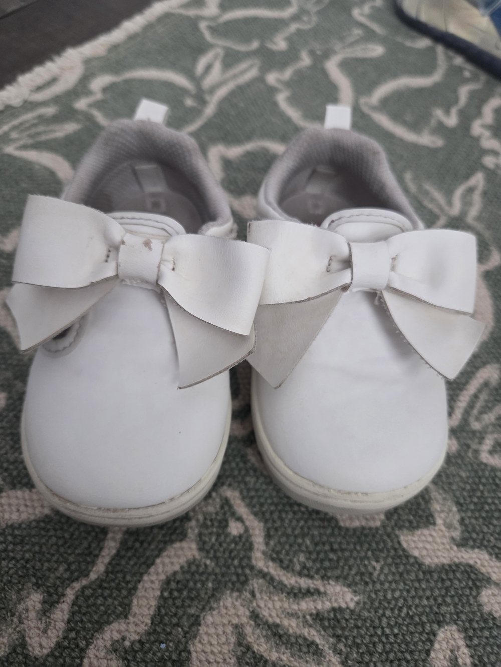 Stride Rite White Bow Slip-On Toddler Shoes Kamila Mary Janes